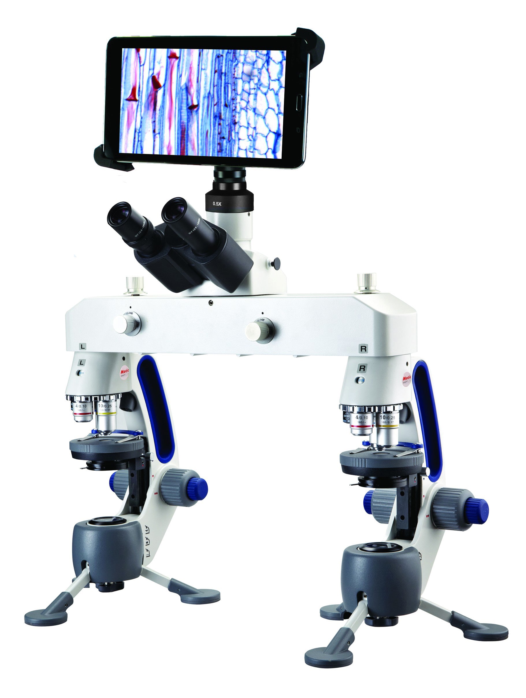 Comparison LED Microscope with Tablet - M3-F-BTI1