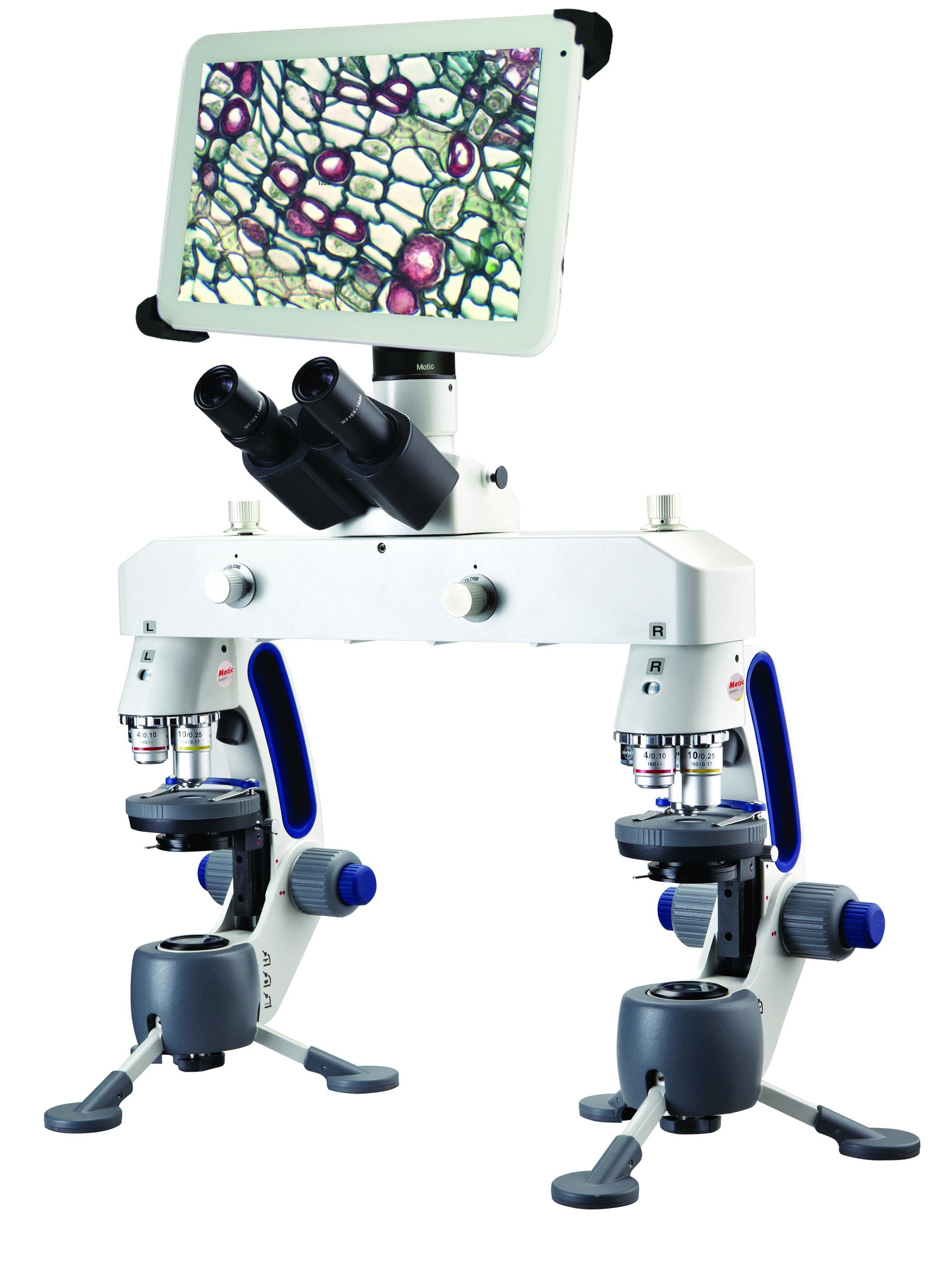 Comparison LED Microscope with 10&quot; Tablet - M3-F-BTI2